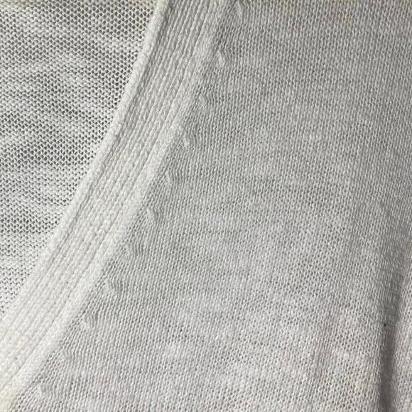 PUREJILL Women’s Cotton/Linen Cardigan, Buttoned Up, 2 Pkt, Long Slv, White, M. - Picture 2 of 11